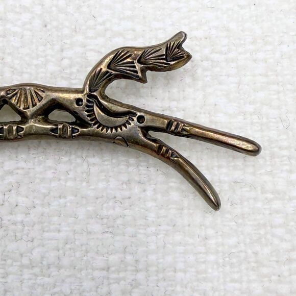 Vintage Sterling Silver Horse Brooch Pin Signed AJW Arrow Southwestern Artisan - Picture 3 of 10